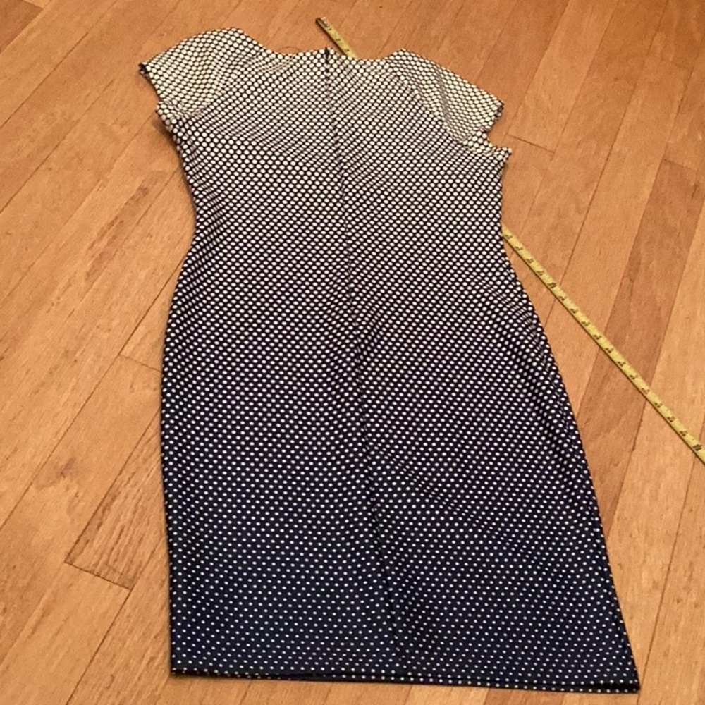 Beige by eci Navy and White Polka Dot Sheath Dress - Picture 10 of 11